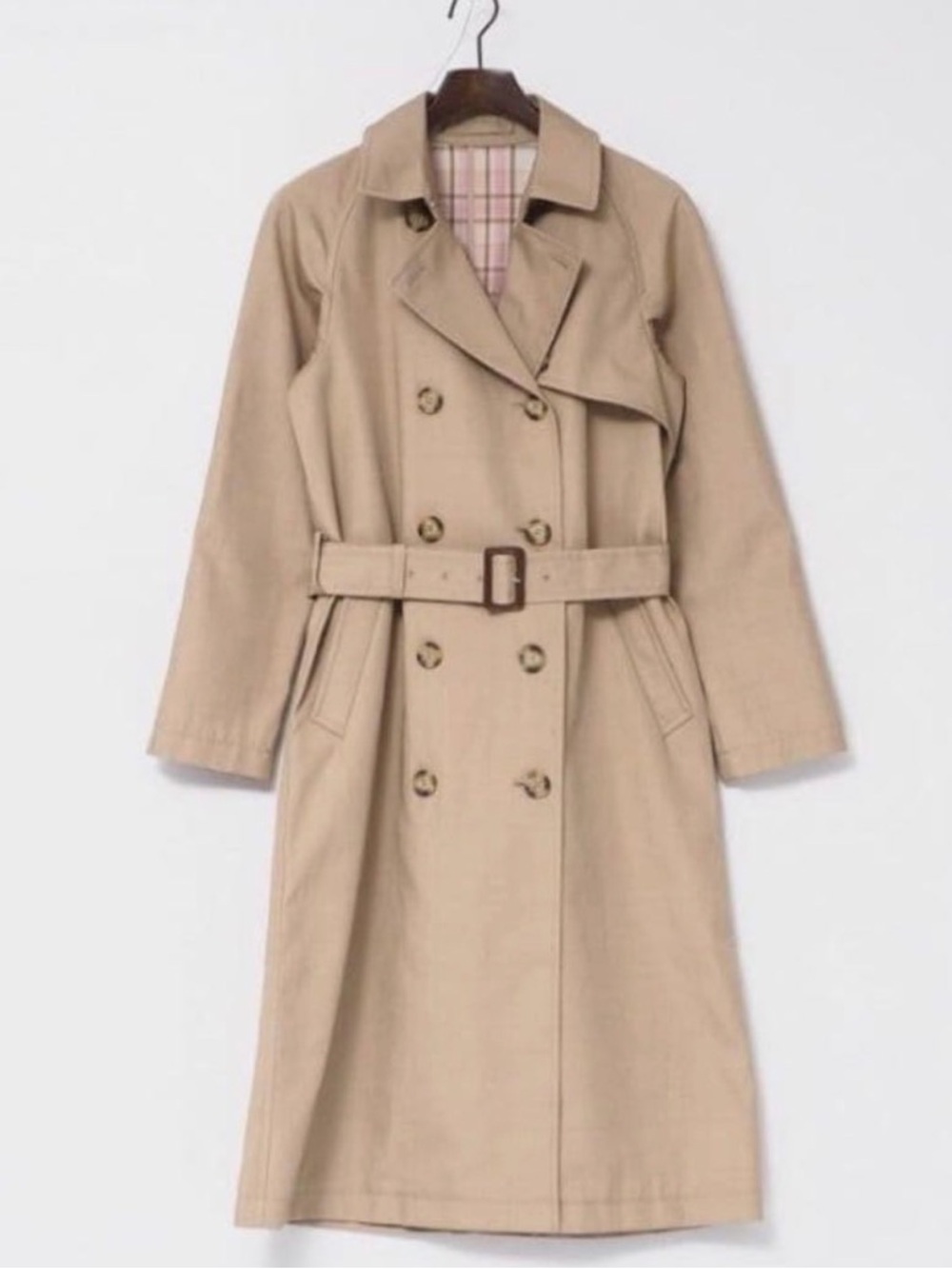 J.W. Anderson × UNIQLO Reversible Trench Coat Pink Check Beige S